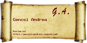 Gencsi Andrea névjegykártya