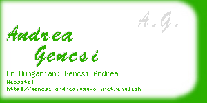 andrea gencsi business card